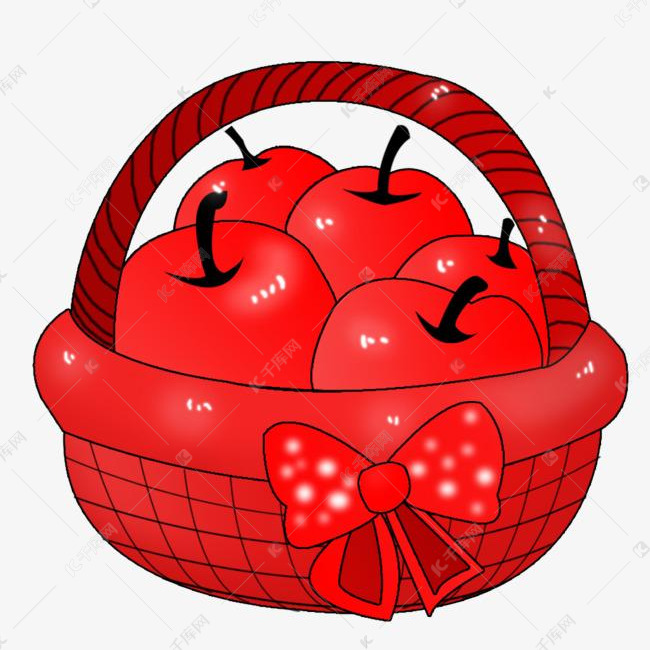 手绘丰收季收获满满的苹果png图