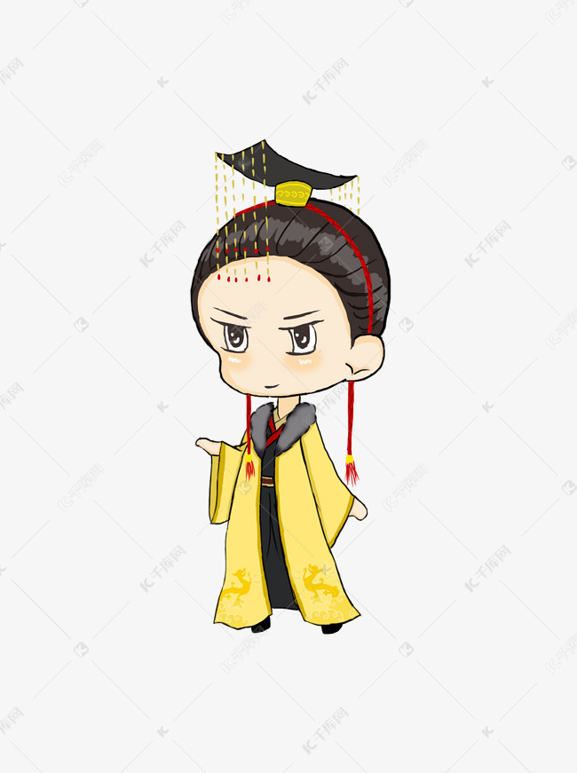 人物唐朝皇帝q版手绘插画可爱