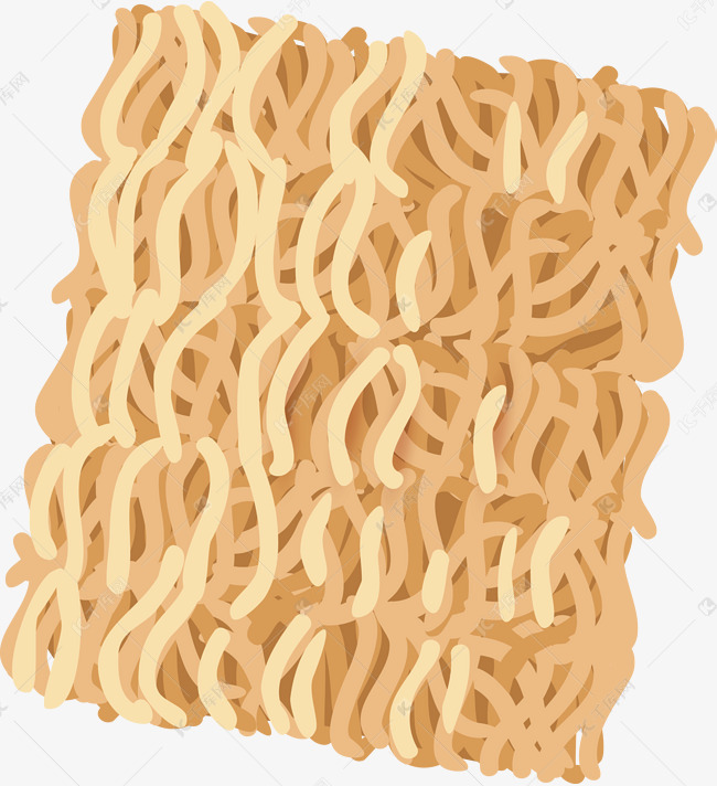 一块矢量方便面面饼