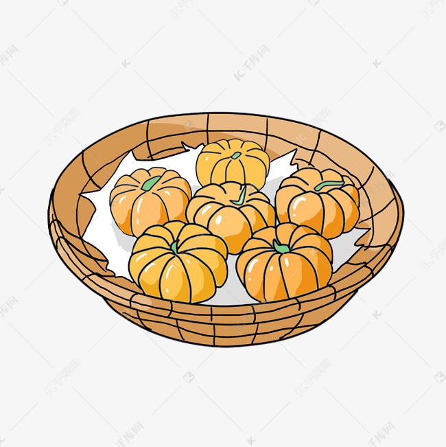 手绘卡通美食小吃南瓜饼