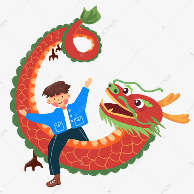 元宵节灯会骑龙男孩素材2018-10-26发布,千库图片素