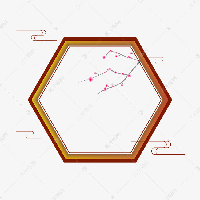 中国古风唯美六角边框