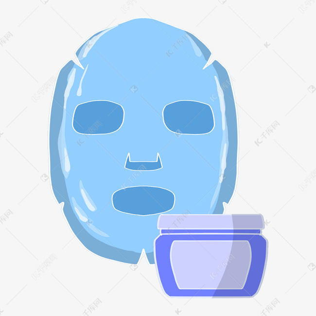 手绘美容面膜插画