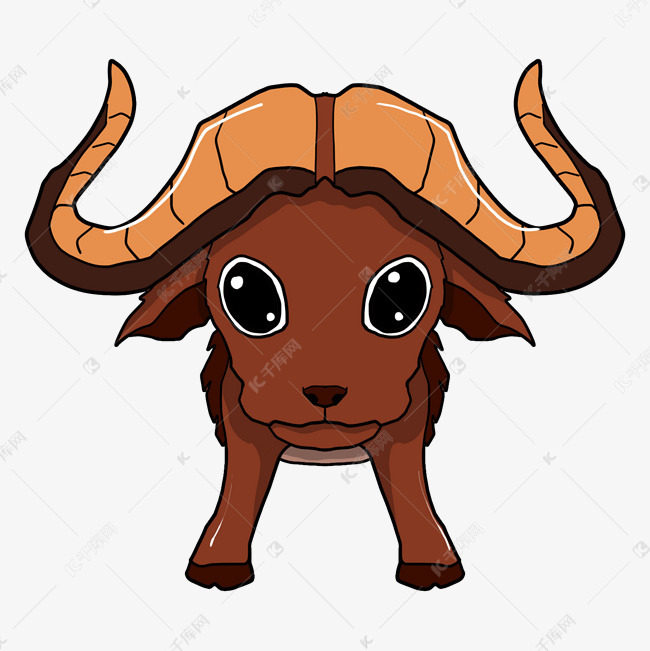 卡通黄色牛角可爱小牛