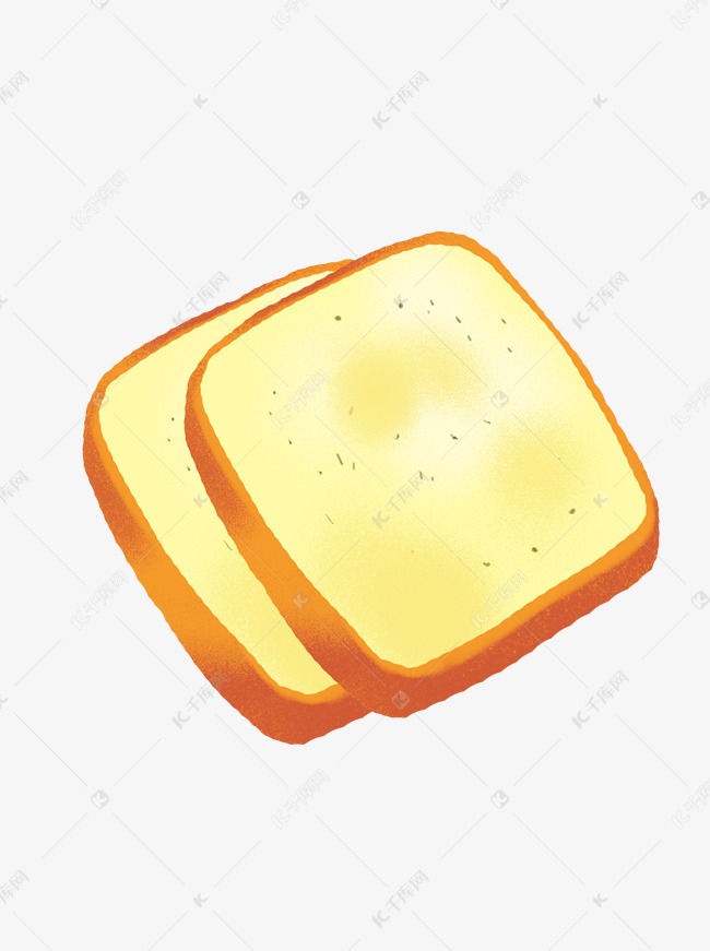 手绘食物面包片金黄色素材图片免费下载-千库网