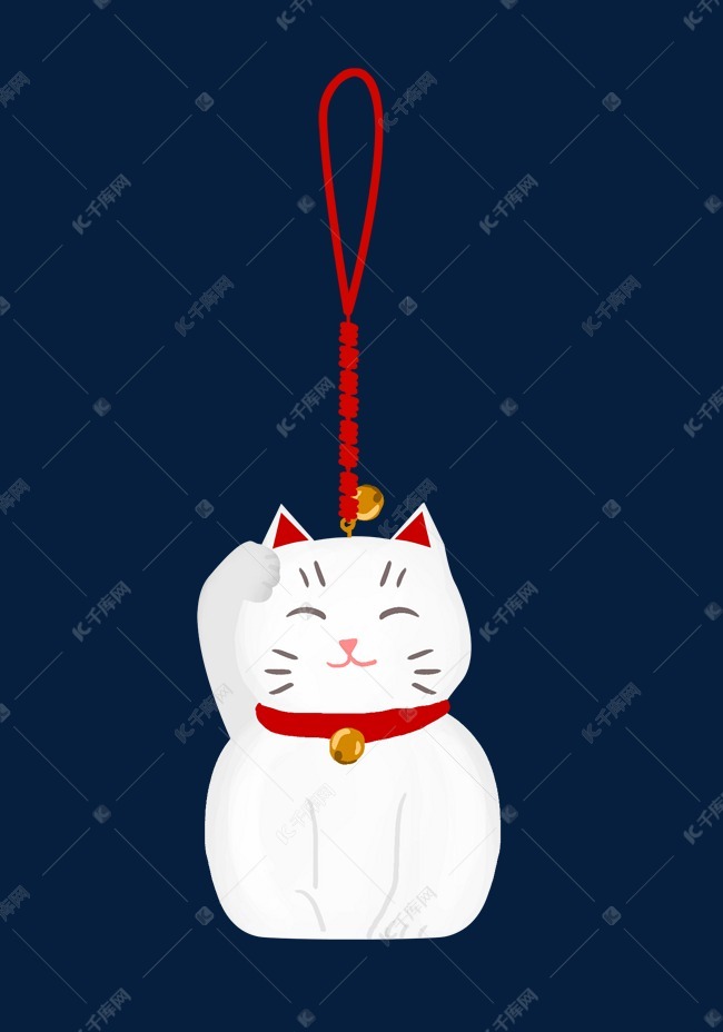 白色的招财猫挂饰