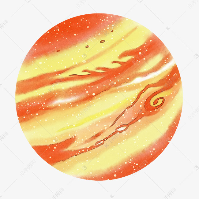 浅色系水彩土星图案