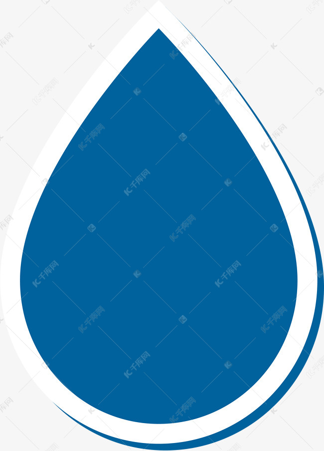 饱满圆润矢量白色描边水滴