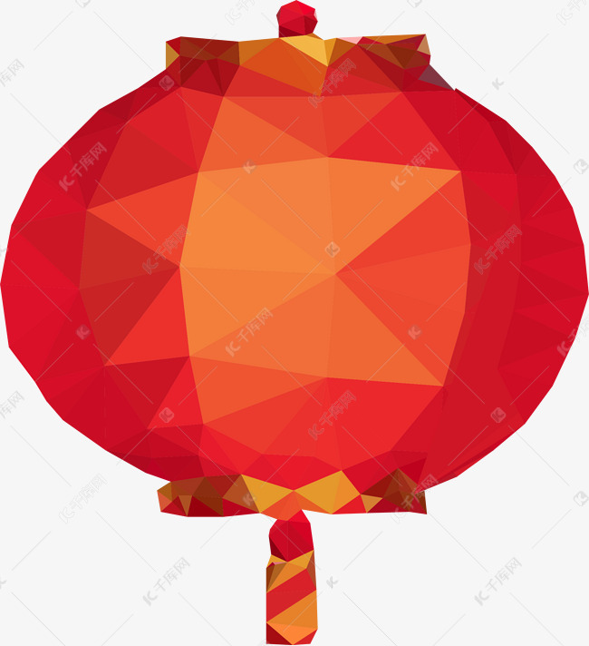 低多边形立体几何灯笼