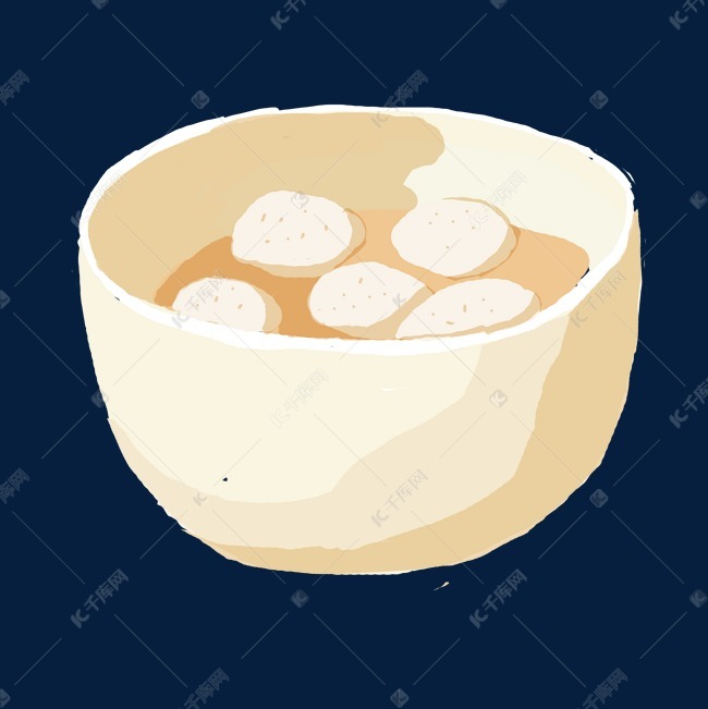 手绘清汤丸子