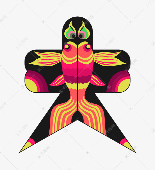 漂亮的风筝手绘插画