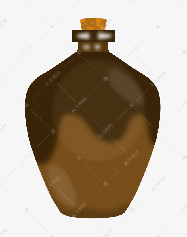 深棕色酒坛子