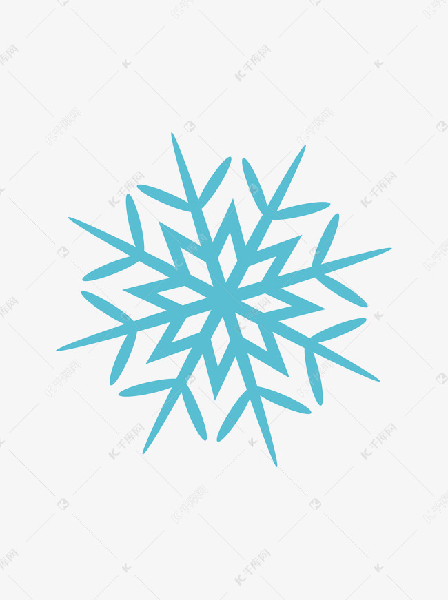 蓝色八瓣冬季雪花