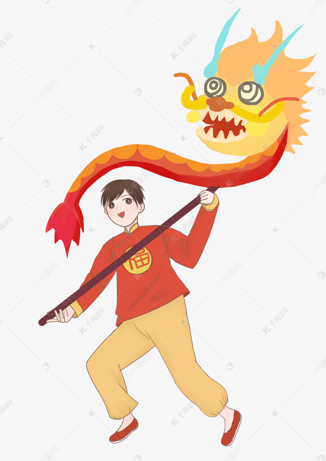 红色新年龙头