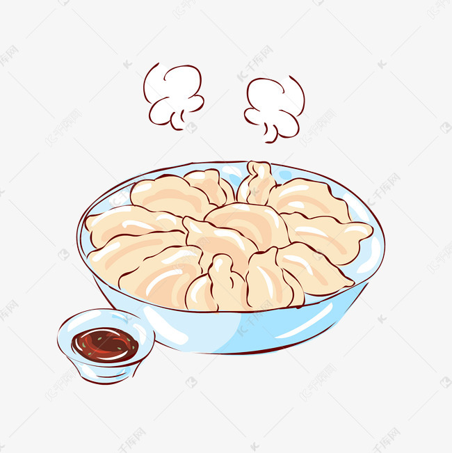 冬季热气腾腾的简笔画小清新美食