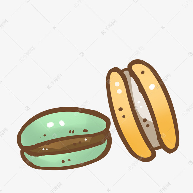 美味的马卡龙手绘插画素材图片免费下载 高清卡通手绘psd 千库网 图片编号