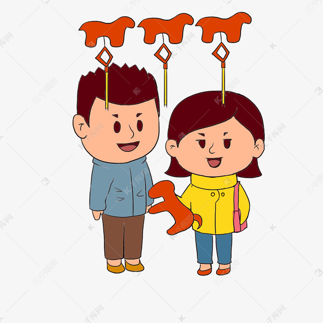 过年手绘风买礼物