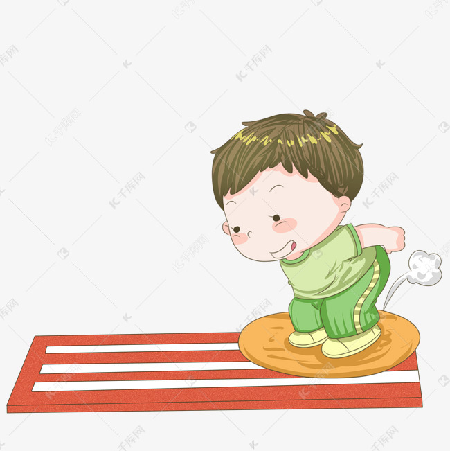 健身跳远运动插画