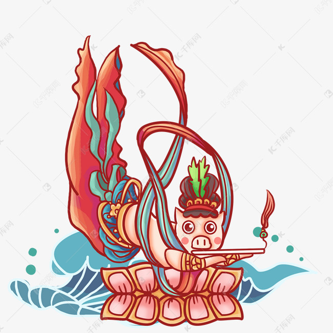 猪可爱敦煌飞天猪