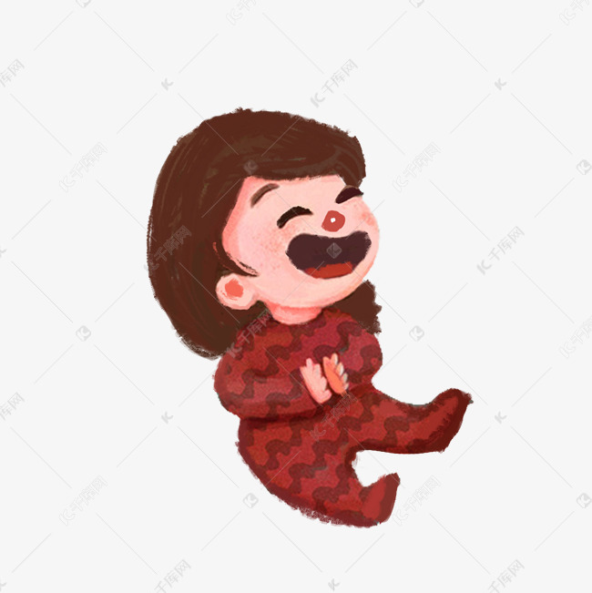捧腹大笑的婴儿baby免抠插画png