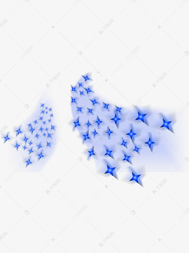光效梦幻蓝色星光四角星装饰效果