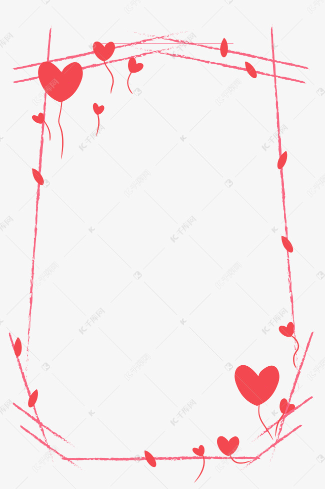 爱情红色爱心装饰边框