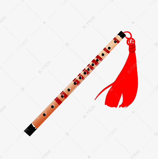 手绘乐器笛子