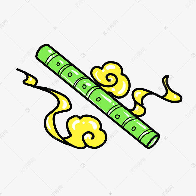 手绘中国风笛子插画