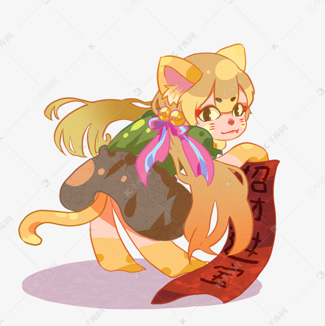 招财猫小女孩