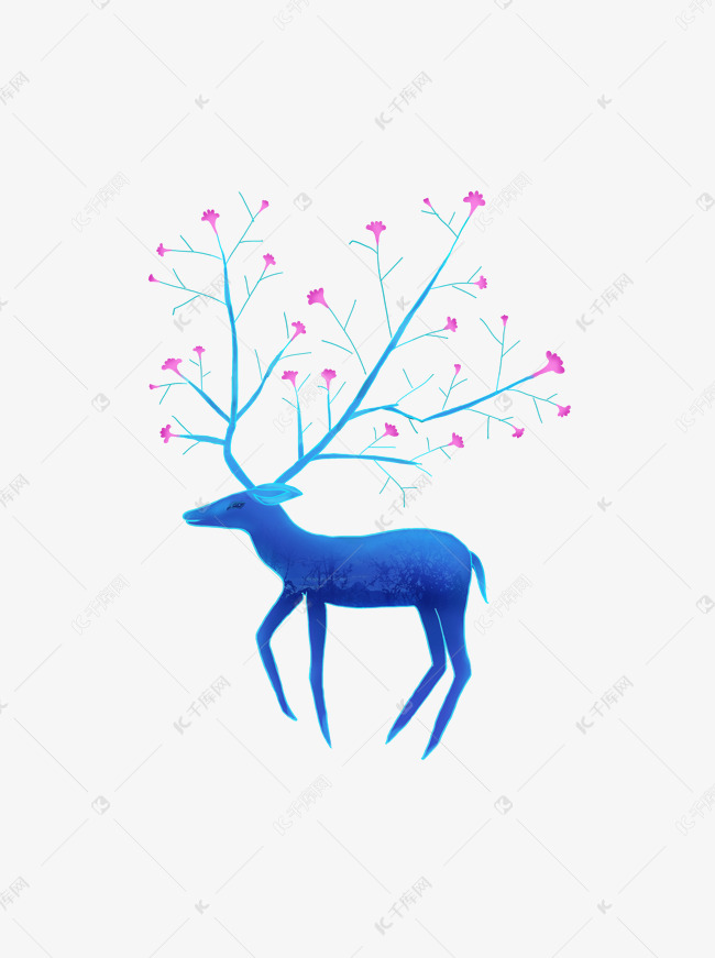 治愈系风格晚安系列鹿角生花