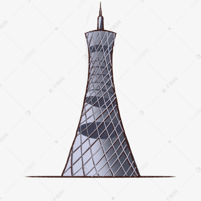 广州塔小蛮腰手绘插画