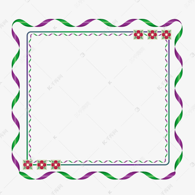 时尚彩色花边边框素材图片免费下载-千库网