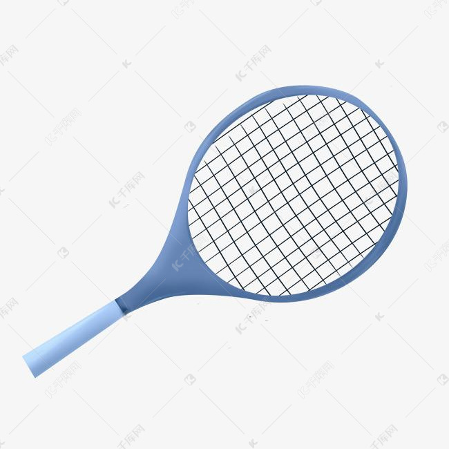 蓝色的羽毛球拍插画