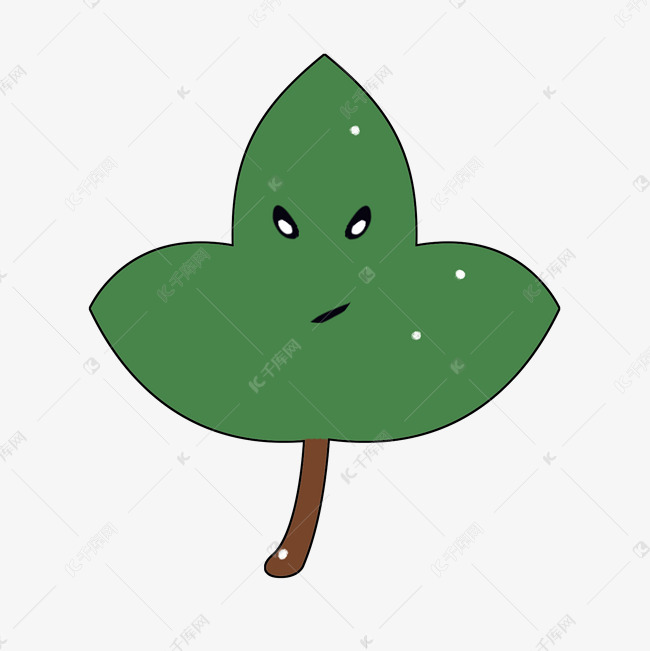 手绘卡通树叶png素材