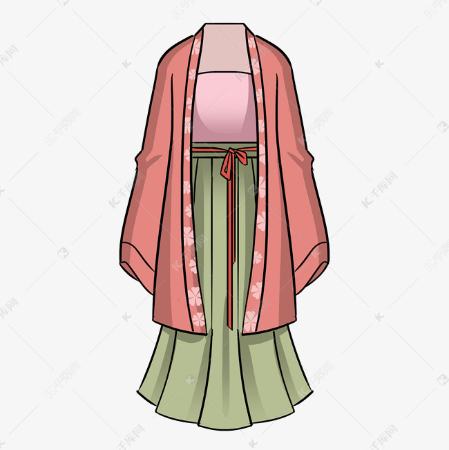 古装侍女服饰插画