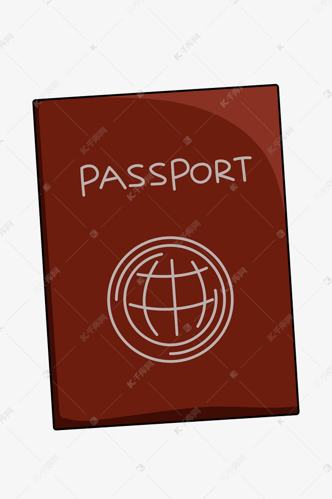 手绘外出护照插画