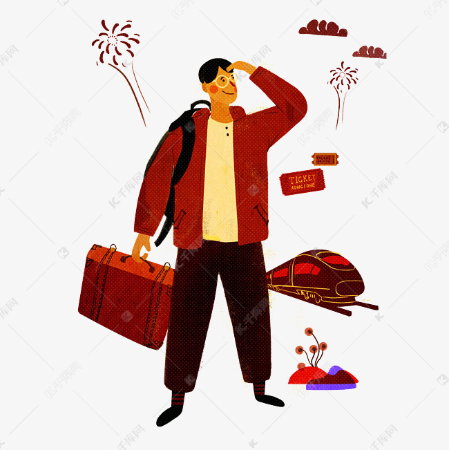 春运学生上班族高铁春节新年png