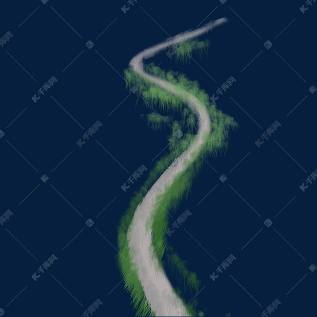 一条蜿蜒曲折的泥泞小路免抠图