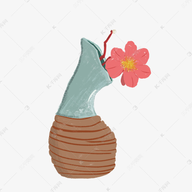 手绘禅意插花花瓶餐桌茶桌摆件