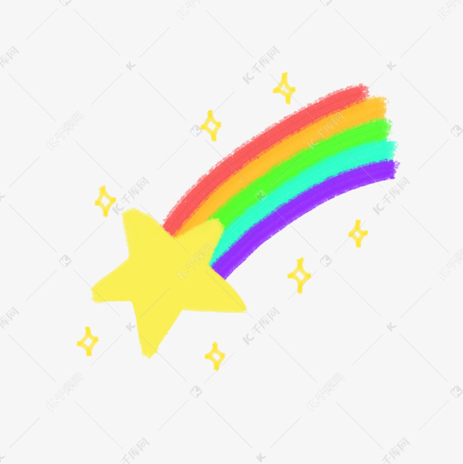 彩虹星星飞五角星彩色