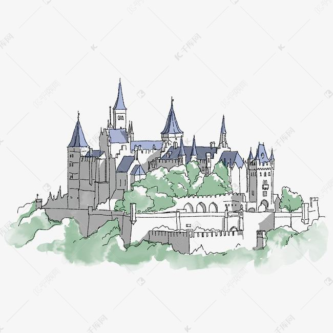 霍格沃茨城堡Q版手绘图片