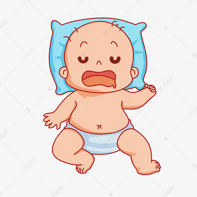 睡觉的小宝宝手绘插画