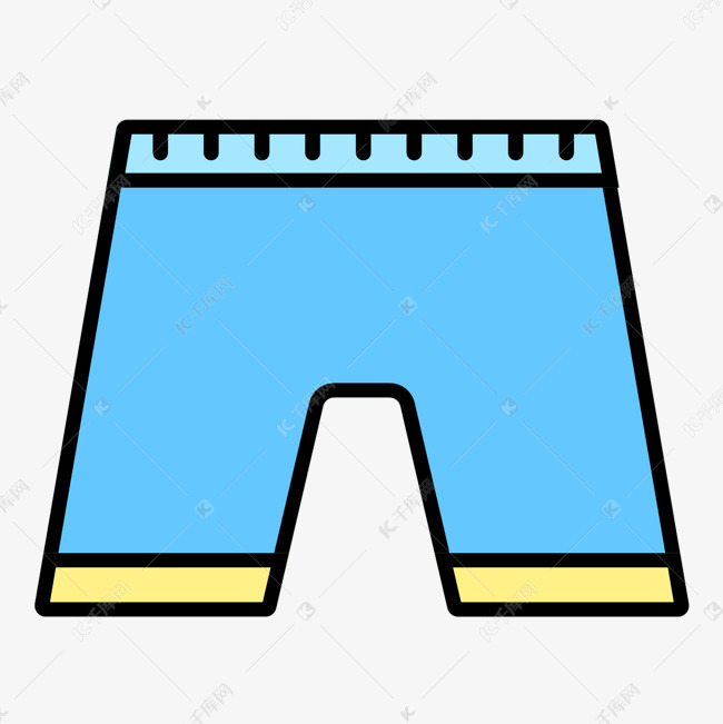 办公系列手绘卡通裤子牛仔裤