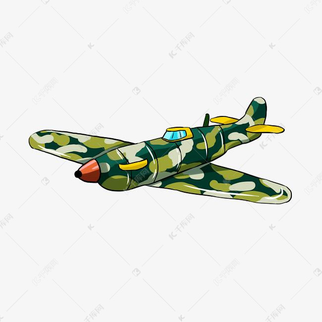 军事迷彩飞机插画