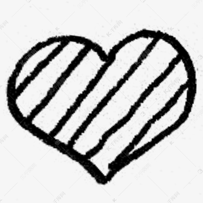 卡通手绘简约涂鸦爱心线条