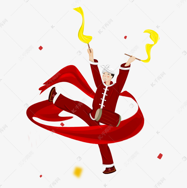 传统人物扭秧歌素材