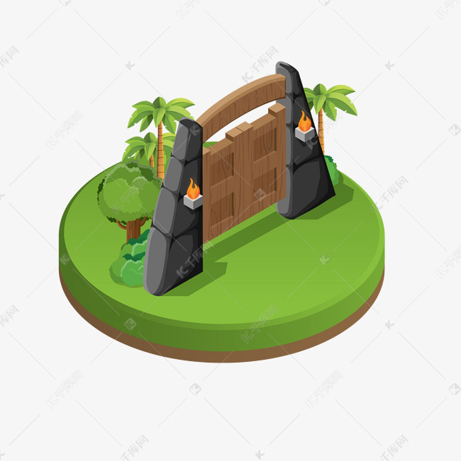 25d游乐场大门矢量素材