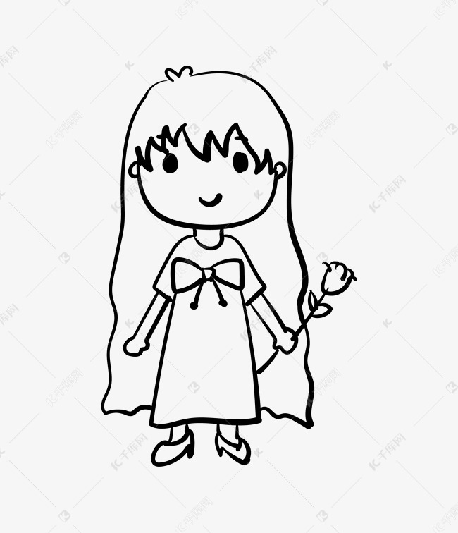 拿着玫瑰花的女孩