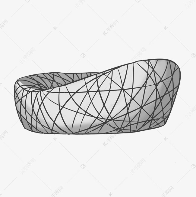 手绘鸟巢地标建筑