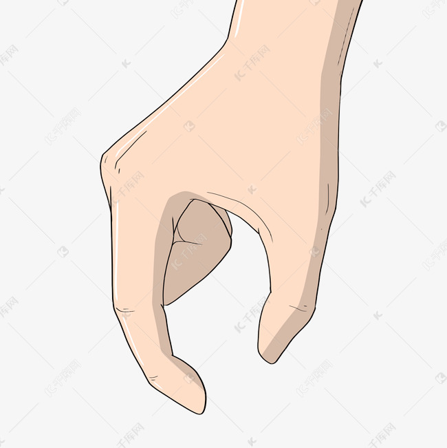 手绘手指手势插画